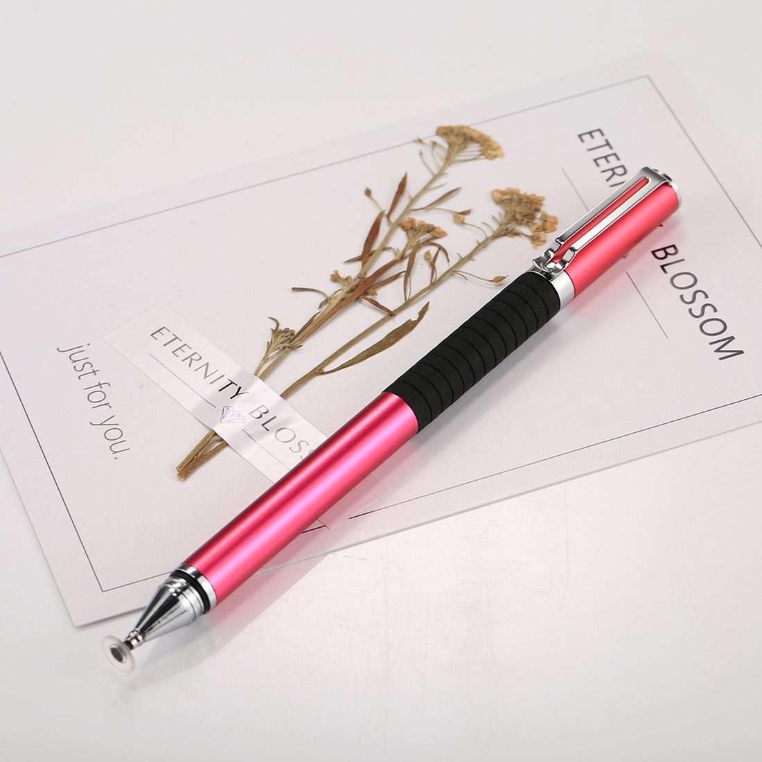 Universal 2 in 1 Multifunction Round Thin Tip Capacitive Touch Screen Stylus Pen