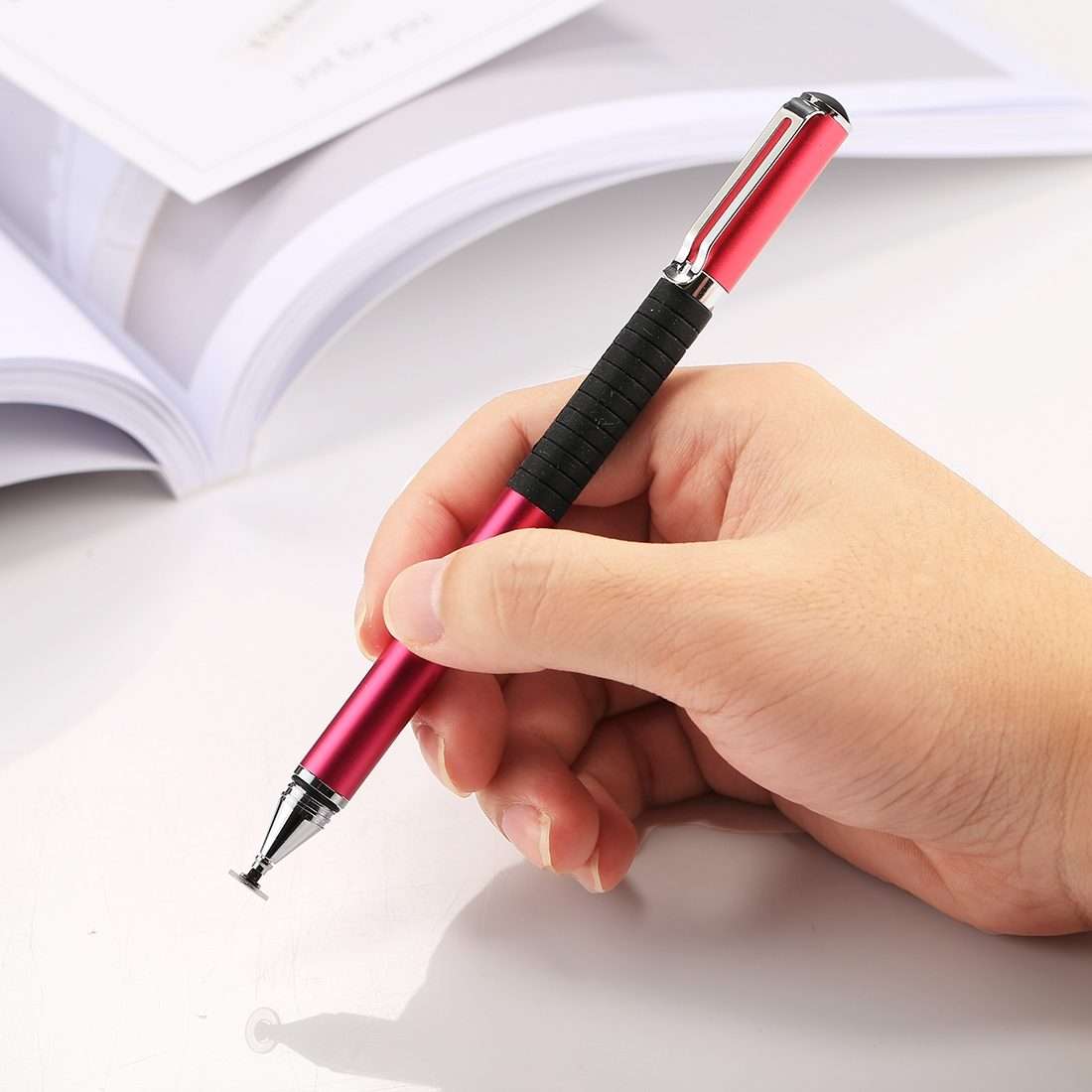 Universal 2 in 1 Multifunction Round Thin Tip Capacitive Touch Screen Stylus Pen
