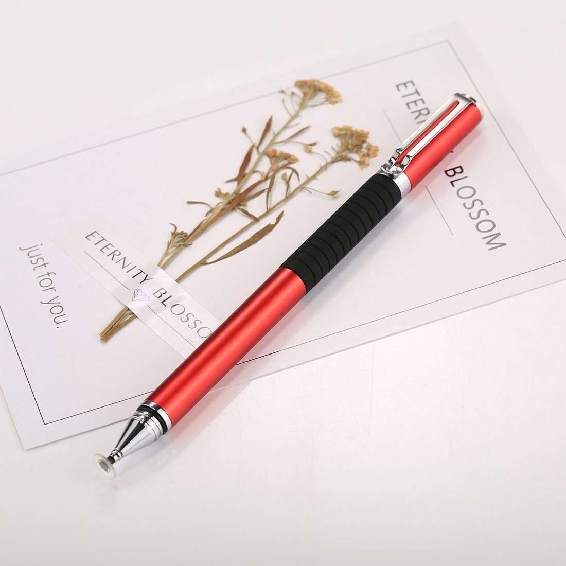 Universal 2 in 1 Multifunction Round Thin Tip Capacitive Touch Screen Stylus Pen