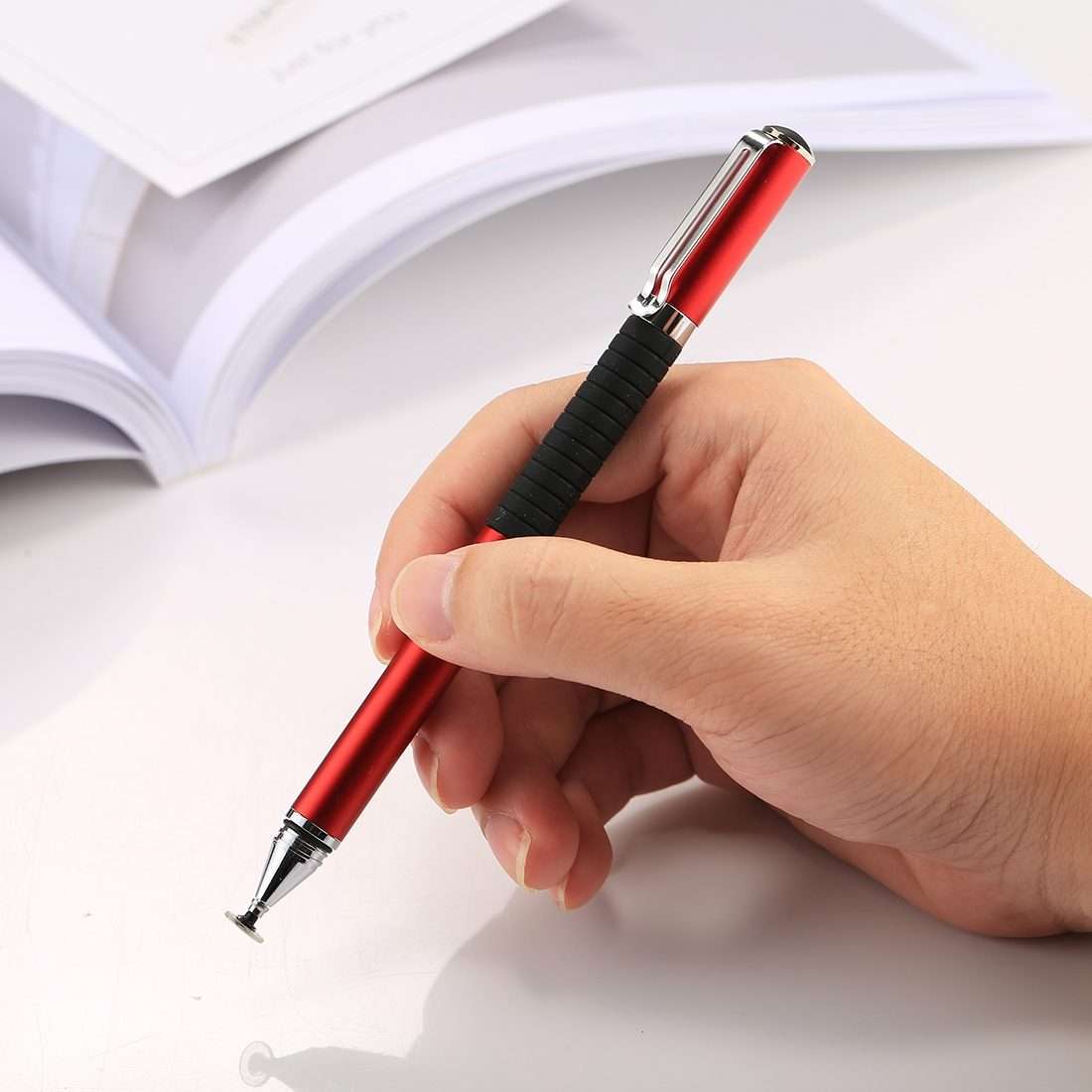 Universal 2 in 1 Multifunction Round Thin Tip Capacitive Touch Screen Stylus Pen