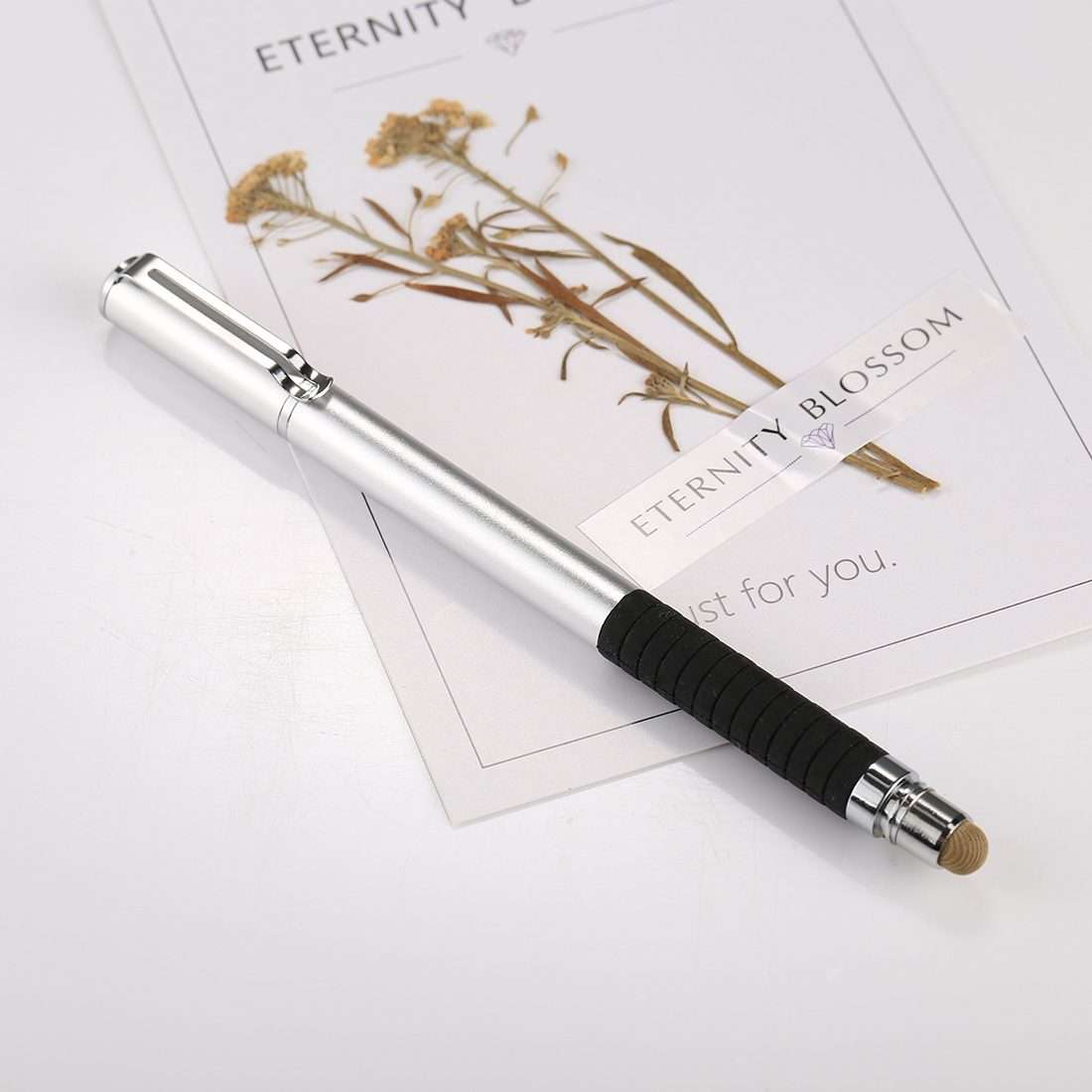 Universal 2 in 1 Multifunction Round Thin Tip Capacitive Touch Screen Stylus Pen