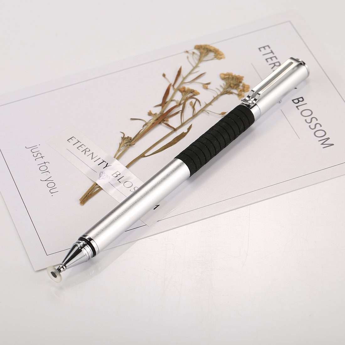 Universal 2 in 1 Multifunction Round Thin Tip Capacitive Touch Screen Stylus Pen
