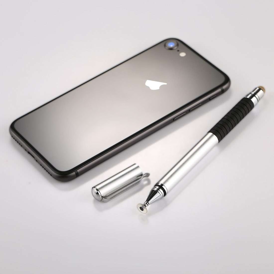 Universal 2 in 1 Multifunction Round Thin Tip Capacitive Touch Screen Stylus Pen