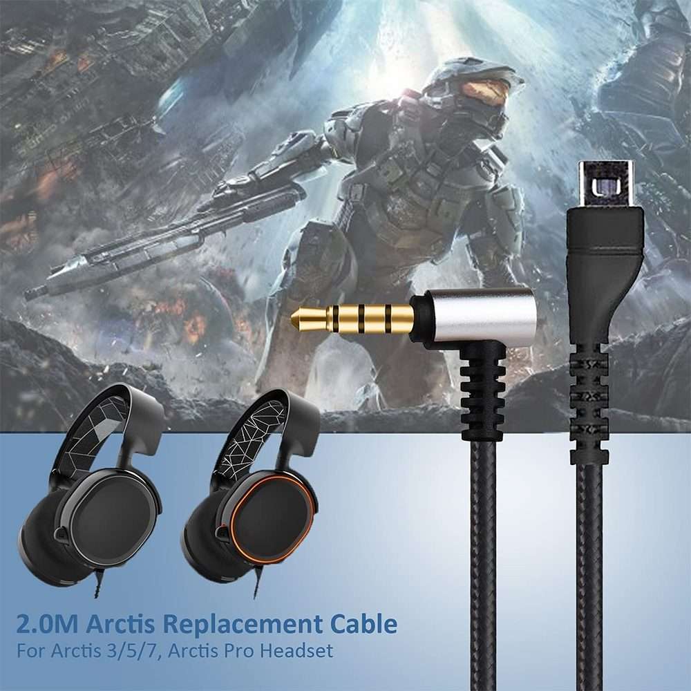 ZS0135 For SteelSeries Arctis 3 / 5 / 7 Earphone Audio Cable, Cable Length: 2m(Silver)