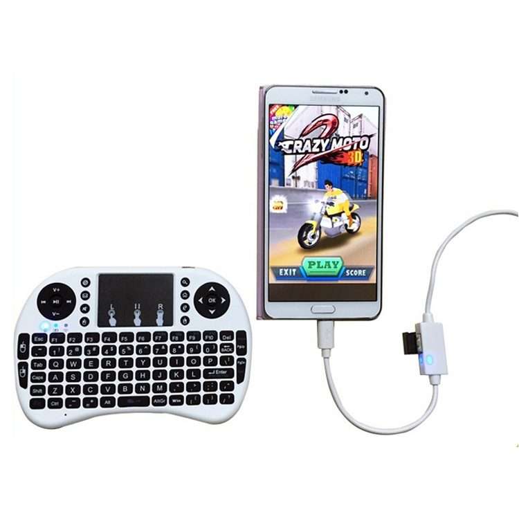 OTG-Y-03 USB 2.0 Male to Micro USB Male + USB Female OTG Charging Data Cable for Andro ... (White)