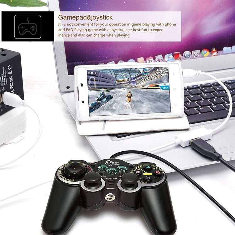 OTG-Y-03 USB 2.0 Male to Micro USB Male + USB Female OTG Charging Data Cable for Andro ... (White)