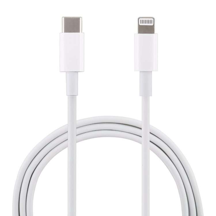 20W 9V/2A 1M USB-C / Type-C to 8 Pin PD Fast Charging Cable for iPhone, iPad, Cable Le ... (White)