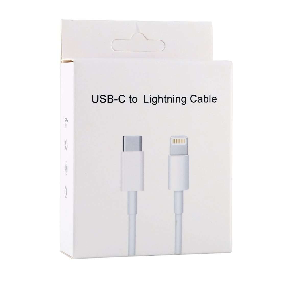 20W 9V/2A 1M USB-C / Type-C to 8 Pin PD Fast Charging Cable for iPhone, iPad, Cable Le ... (White)