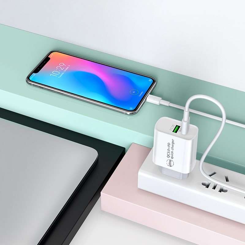 20W 9V/2A 1M USB-C / Type-C to 8 Pin PD Fast Charging Cable for iPhone, iPad, Cable Le ... (White)