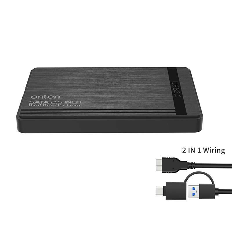 Onten UHD1 2.5 inch External Hard Drive Disk Case with 2 in 1Cable