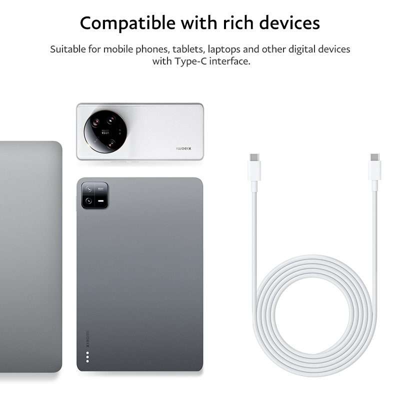 Original Xiaomi 6A USB-C / Type-C to USB-C / Type-C Fast Charging Data Cable, Length: 1m