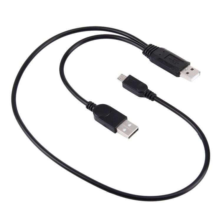 50cm 2 in 1 USB 2.0 to Micro USB + USB Data / Charging Cable