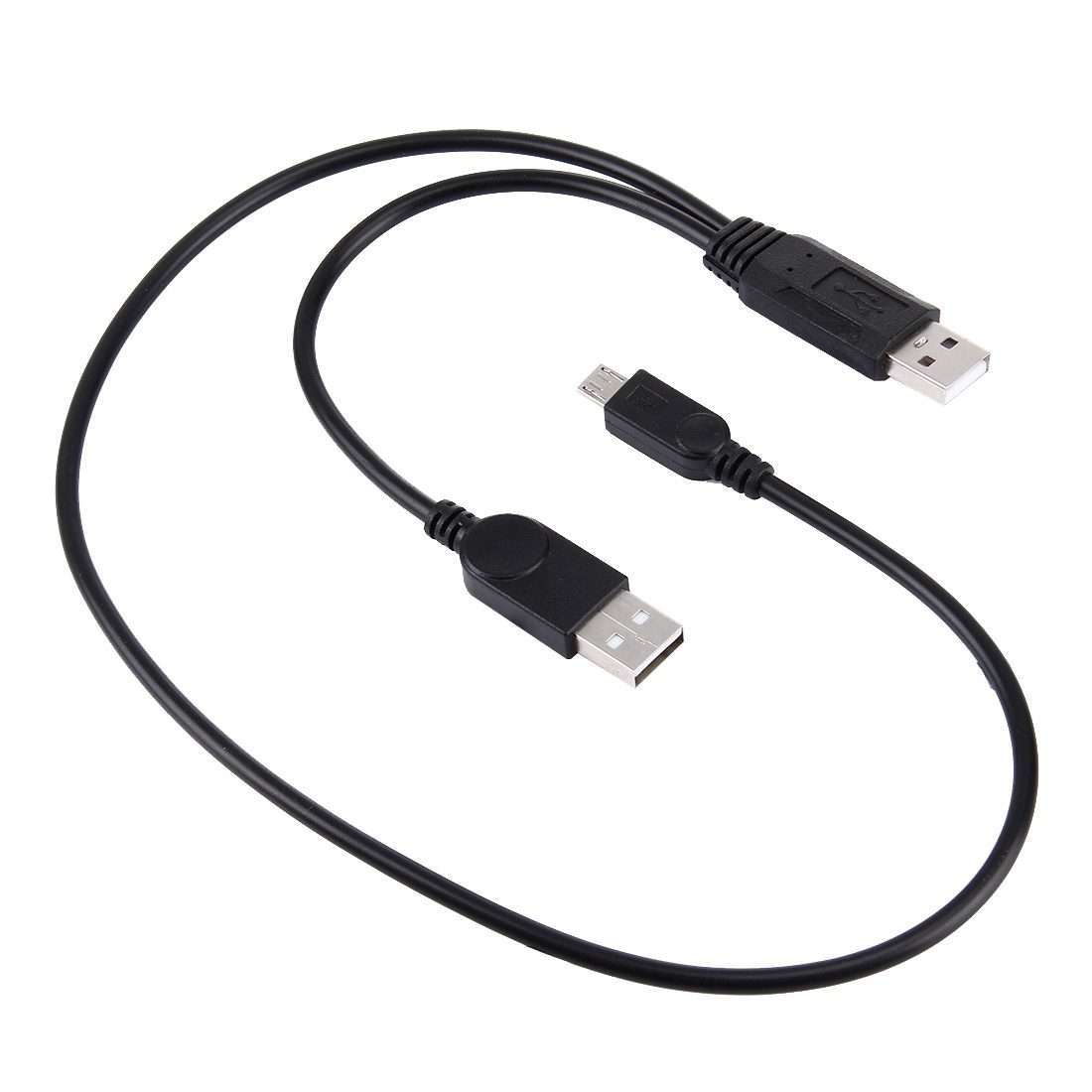 50cm 2 in 1 USB 2.0 to Micro USB + USB Data / Charging Cable