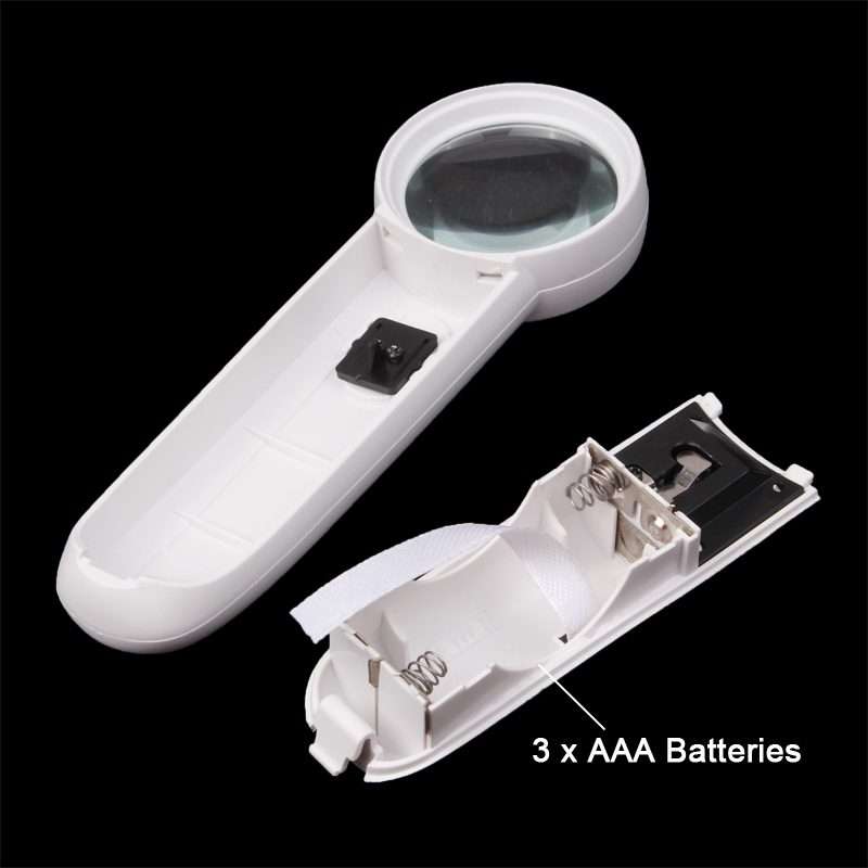15X Handheld Exclamation Mark Type Magnifier with 2 LED