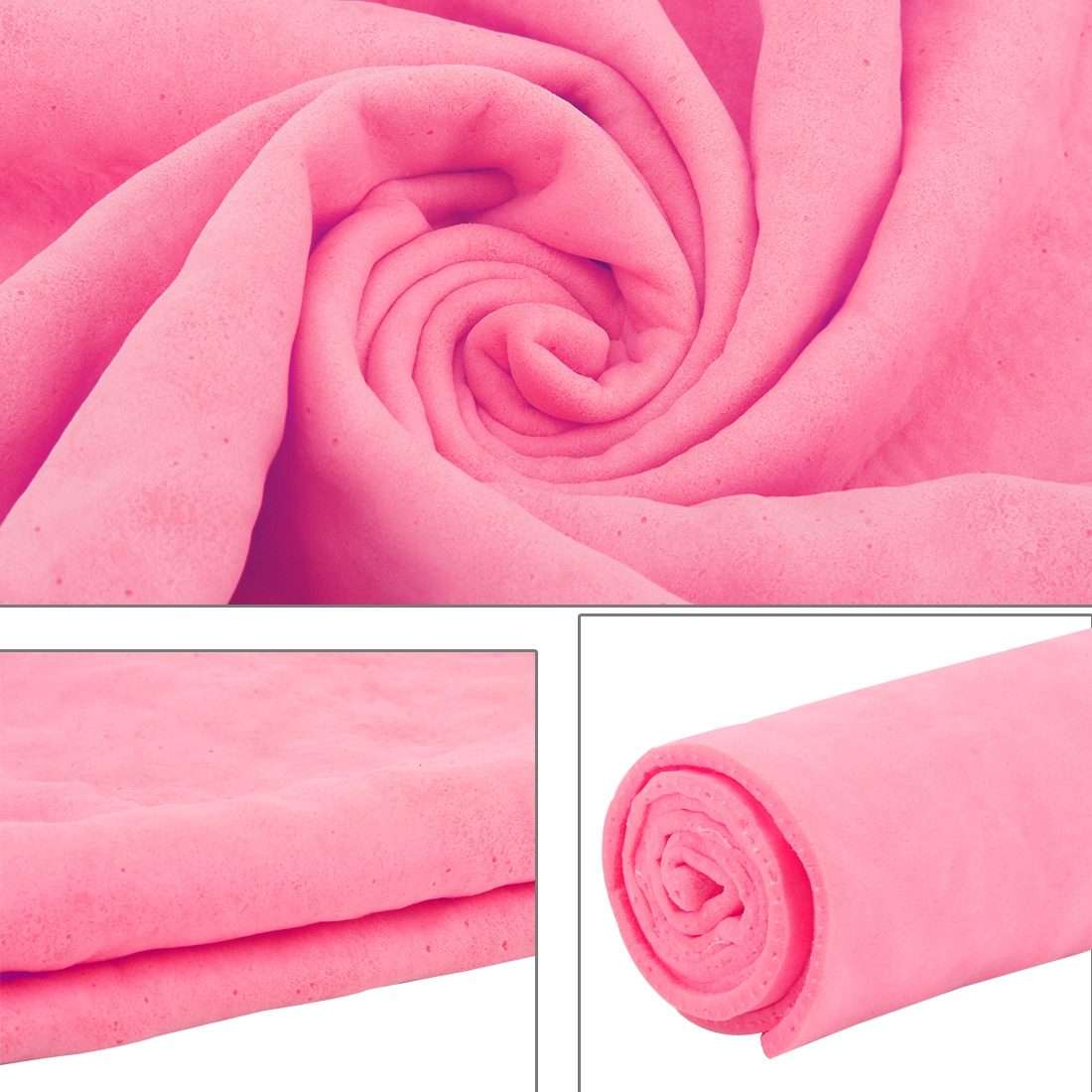 KANEED Synthetic Chamois Drying Towel Super Absorbent PVA Shammy Cloth for Fast Drying ... (Pink)