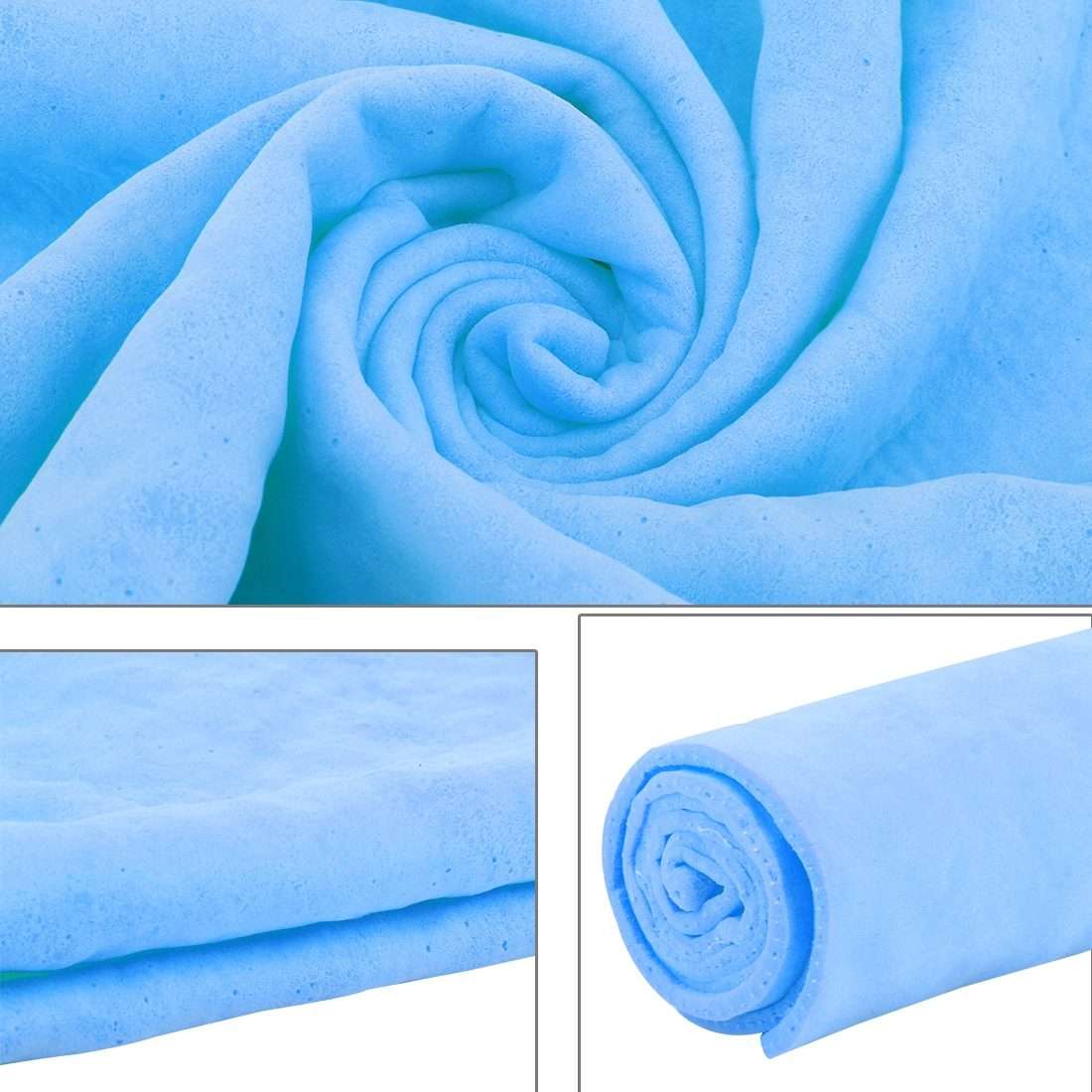 KANEED Synthetic Chamois Drying Towel Super Absorbent PVA Shammy Cloth for Fast Drying ... (Blue)