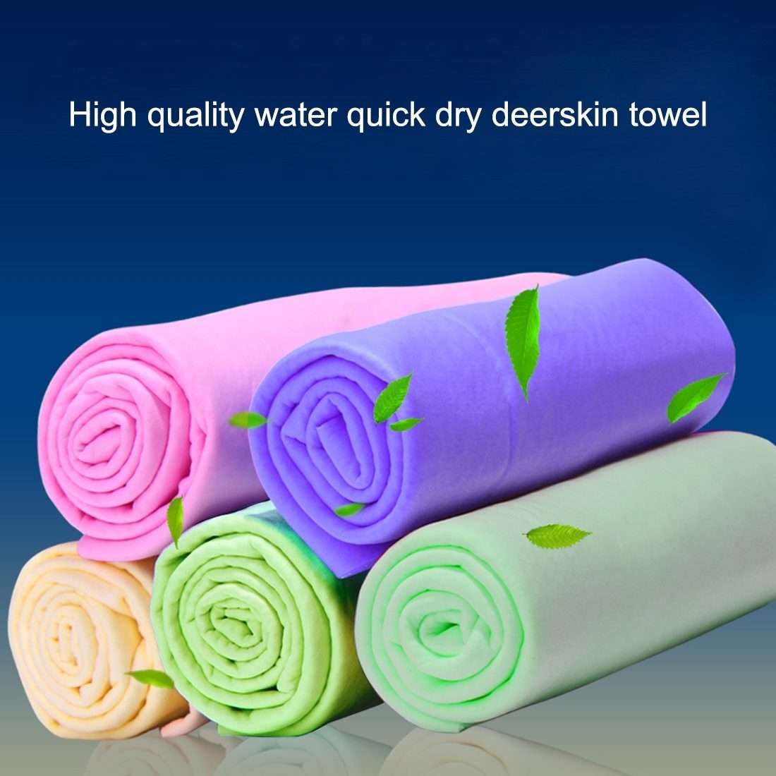 KANEED Synthetic Chamois Drying Towel Super Absorbent PVA Shammy Cloth for Fast Drying ... (Blue)