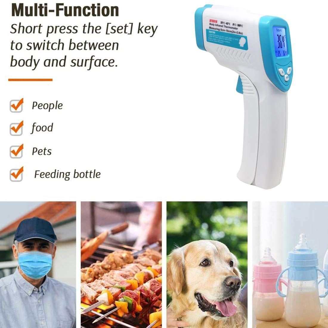 DT8018 Non-contact Forehead Body Infrared Thermometer, Temperature Range: 32.0 Degree C - 42.5 Deg