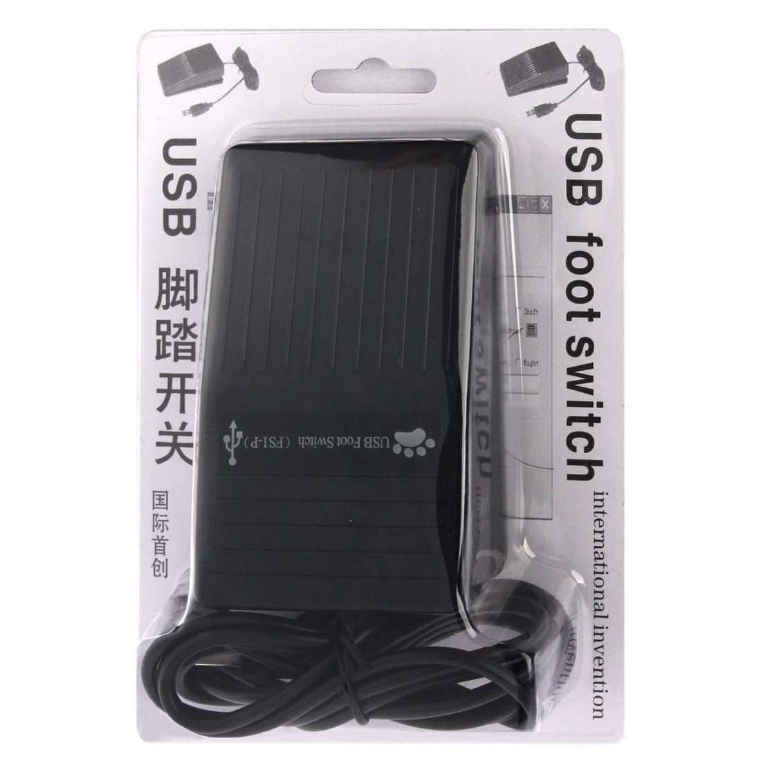 USB Foot Pedal Control Switch Game Pad Keyboard Adapter for Computer(Black)