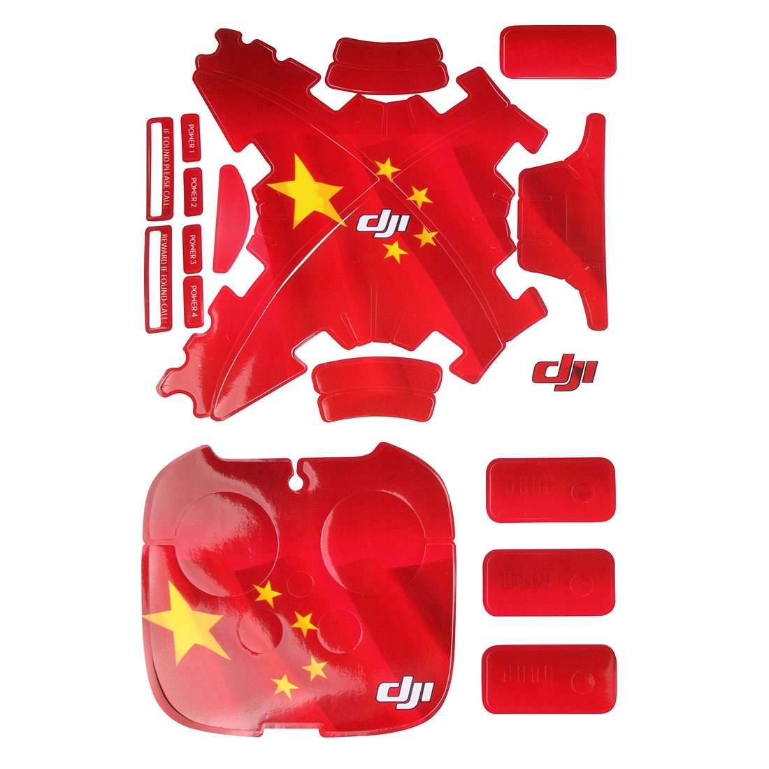 4D Imitation Carbon Fiber PVC Water Resistance Sticker Kit for DJI Phan ... (Chinese Flag Pattern)