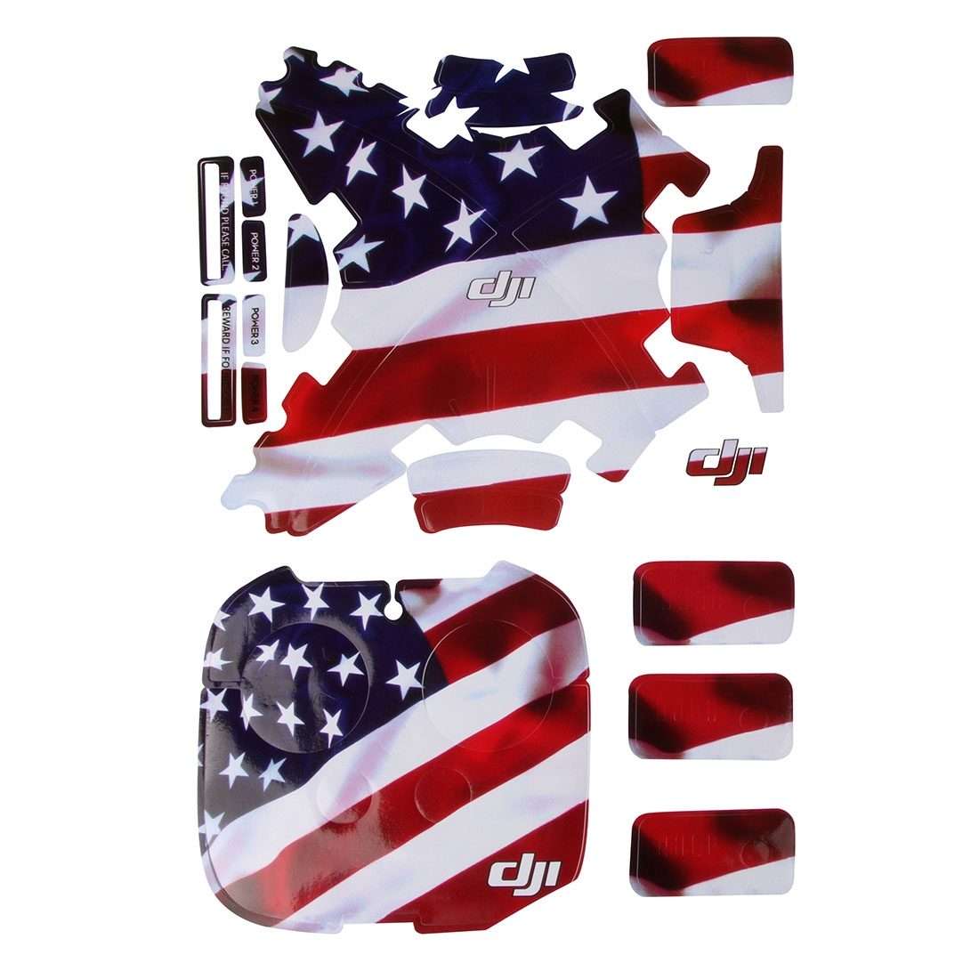 4D Imitation Carbon Fiber PVC Water Resistance Sticker Kit for DJI Phantom 3 ... (US Flag Pattern)