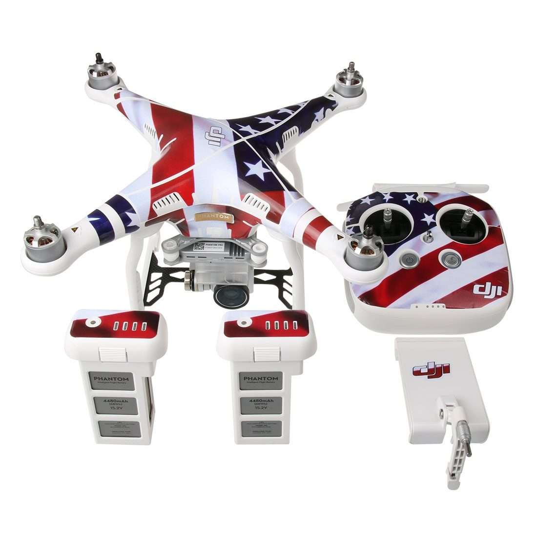 4D Imitation Carbon Fiber PVC Water Resistance Sticker Kit for DJI Phantom 3 ... (US Flag Pattern)