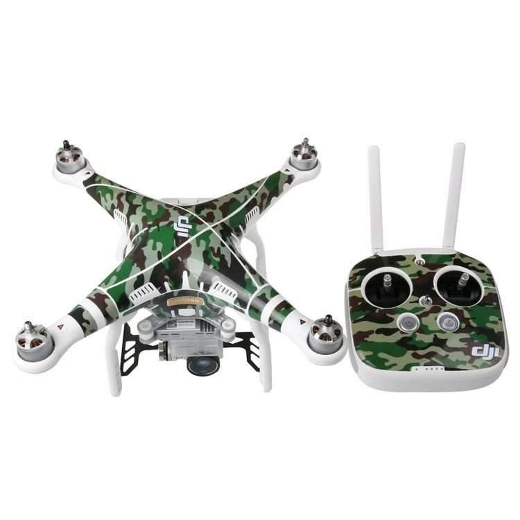 4D Imitation Carbon Fiber PVC Water Resistance Sticker Kit for DJI Phanto ... (Camouflage Pattern)