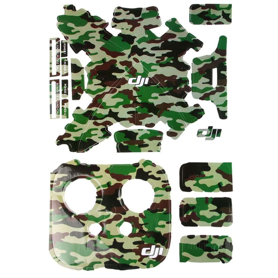 4D Imitation Carbon Fiber PVC Water Resistance Sticker Kit for DJI Phanto ... (Camouflage Pattern)