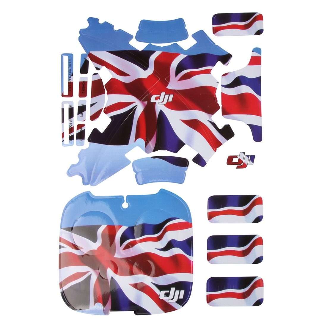 4D Imitation Carbon Fiber PVC Water Resistance Sticker Kit for DJI Phantom 3 ... (UK Flag Pattern)