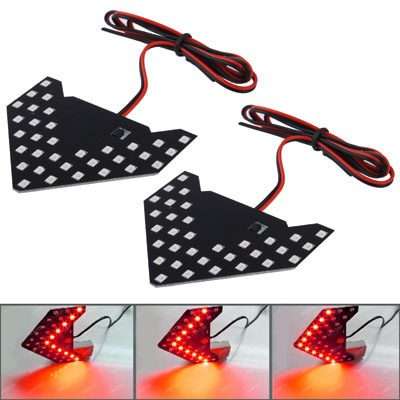 Universal Amber Sequential Red 33 LED 3528 SMD Arrows Light for Car Side Mirror Turn S ... (Pairs)
