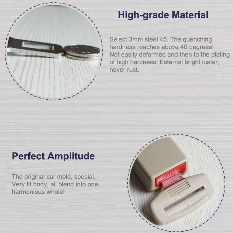 2 PCS Universal Car Seat Belt Extension Buckle(Khaki)