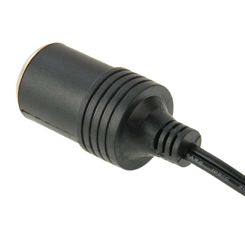 5.5 x 2.1mm Female Cigarette Lighter Socket Plug Connector Charger Cable Adapter, Length: 30cm