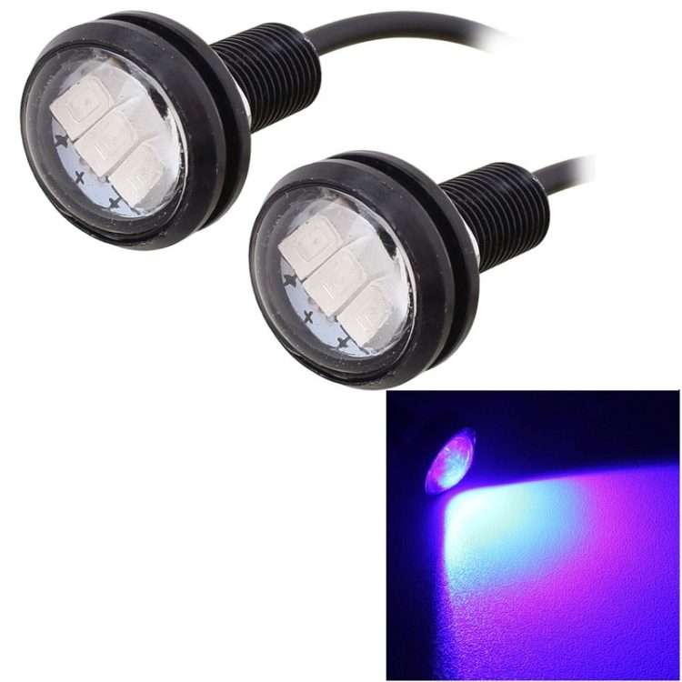 2 PCS 22.5mm 1.5W 150LM Blue Light 3 LED SMD 5630 Spotlight Eagle Eye Light Daytime Running Light