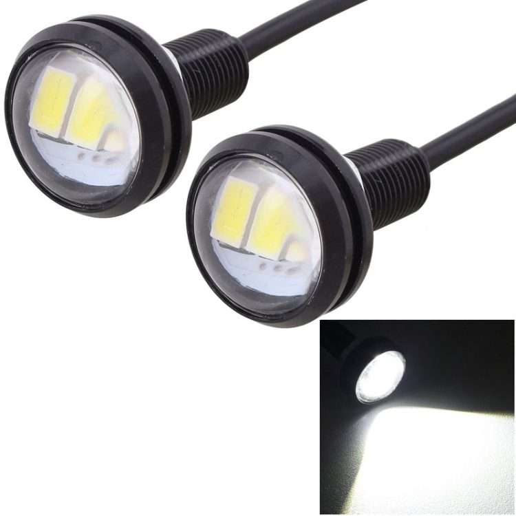 2 PCS MZ 22.5mm 1.5W 150LM White Light 3 LED SMD 5630 Spotlight Eagle Eye Light Daytime Running Li