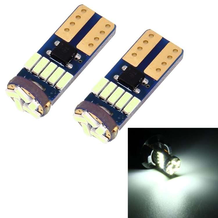 2PCS T10 3W 450LM White Light 15 LED 4014 SMD LED Decode Error-Free Canbus Car Clearance Lamp,DC12