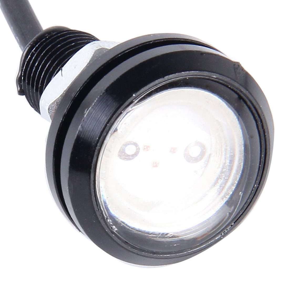 2 PCS 2x 3W 120LM Waterproof Eagle Eye light White LED Light for Vehicles, Cable Length: 60cm(Red)