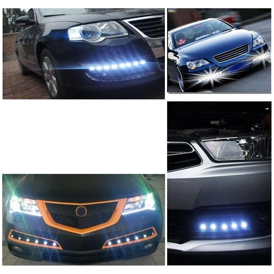 2 PCS 2x 3W 120LM Waterproof Eagle Eye Light White LED Light for Vehicles, Cable Leng ... (Silver)