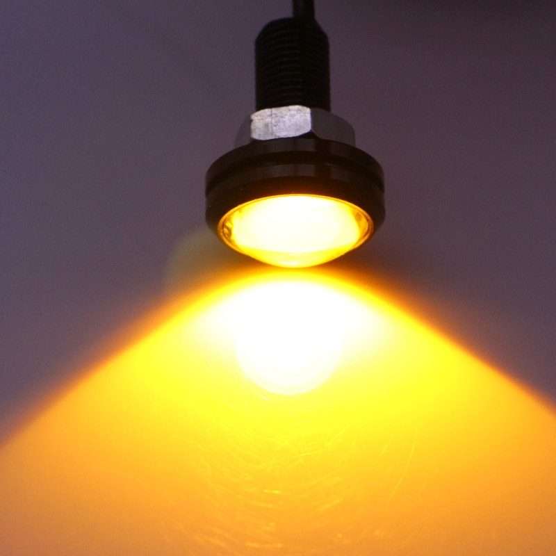 2 PCS 2x 3W 120LM Waterproof Eagle Eye Light Yellow LED Light for Vehicles, Cable Leng ... (Black)