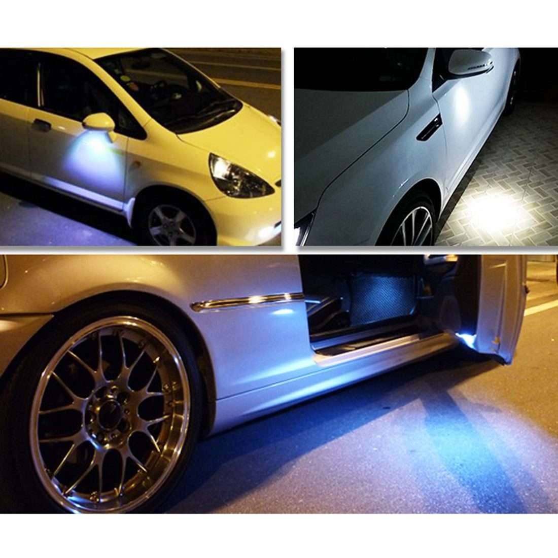 2 PCS 2x 3W 120LM Waterproof Eagle Eye Light Yellow LED Light for Vehicles, Cable Leng ... (Black)