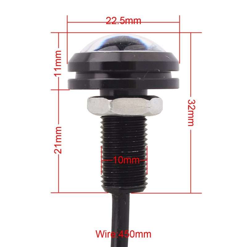 2 PCS 22.5mm 2W 200LM White + Yellow Light 4 LED SMD 5630 Eagle Eye Car Steering Light ... (Black)