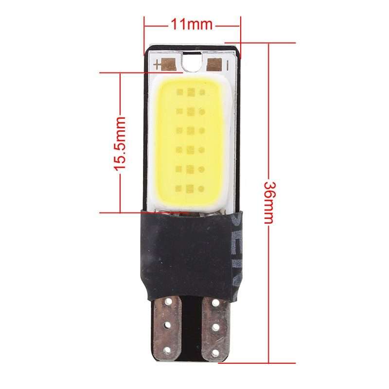 2 PCS T10 6W 180LM White Light Double-Faced 2 COB LED Decode Canbus Error-Free Car Clearnce Readin