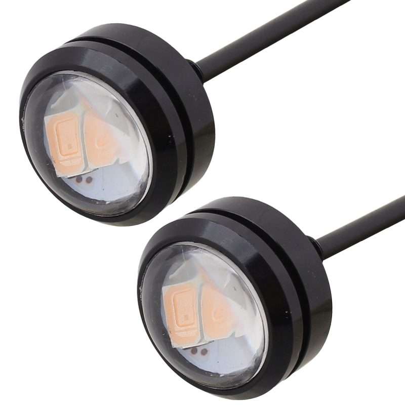 2 PCS 22.5mm 1.5W 150LM Pink Light 3 LED SMD 5630 Spotlight Eagle Eye Light Daytime Running Light