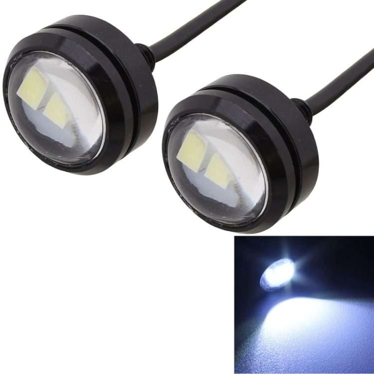 2 PCS 22.5mm 1.5W 150LM White Light 3 LED SMD 5630 Spotlight Eagle Eye Light Daytime Running Light
