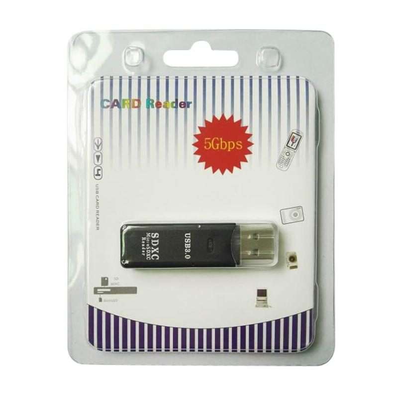 2 in 1 USB 3.0 Card Reader, Super Speed 5Gbps, Support SD Card / TF Card(Black)