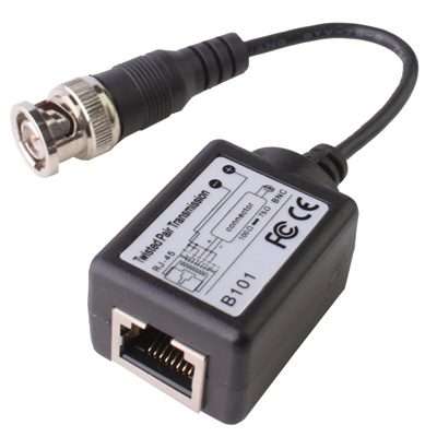 2 PCS Passive Balun Twisted Pair Transceiver(Black)
