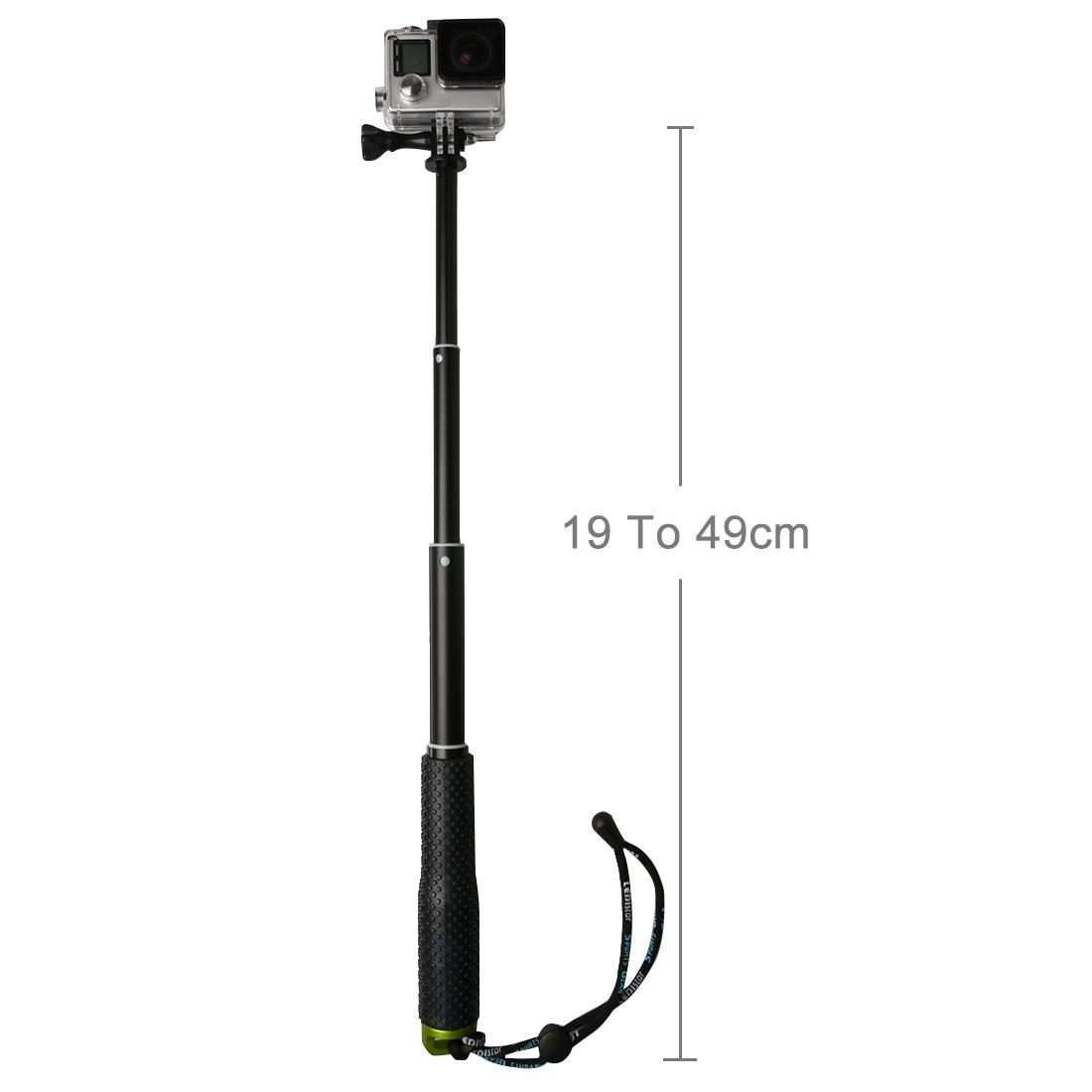 Handheld 49cm Extendable Pole Monopod with Screw for GoPro, Insta360, DJI and Other Ac ... (Green)