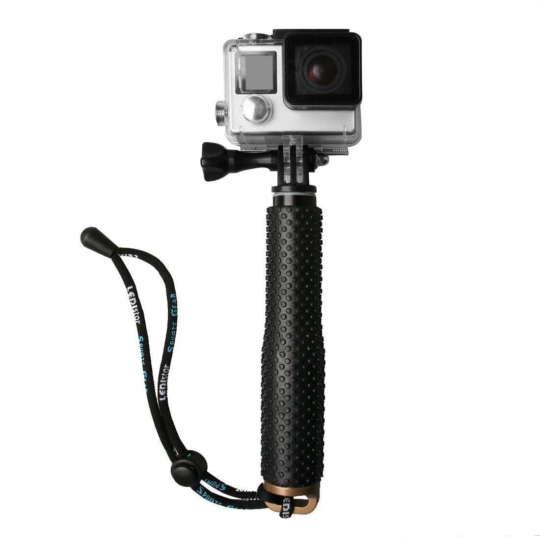 Handheld 49cm Extendable Pole Monopod with Screw for GoPro, Insta360, DJI and Other Act ... (Gold)