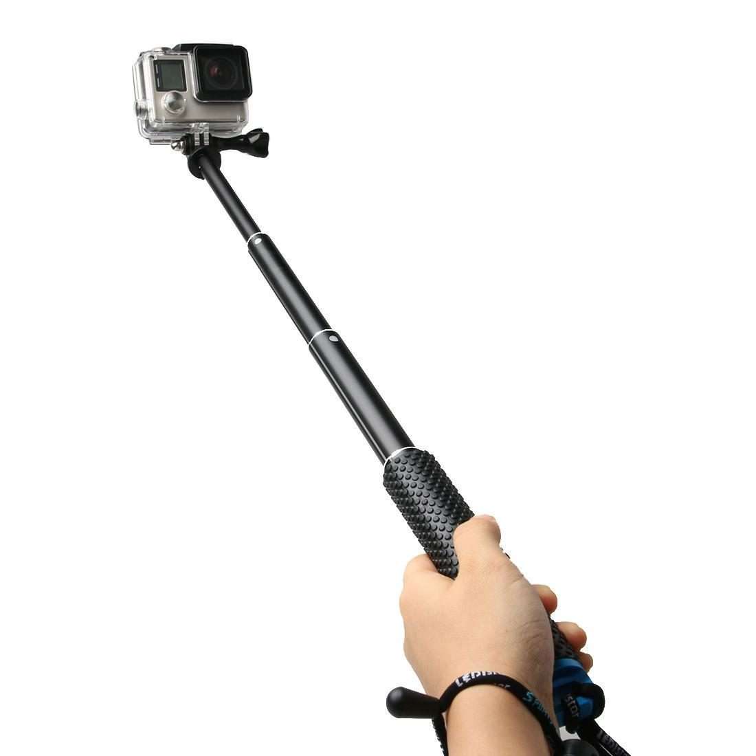 Handheld 49cm Extendable Pole Monopod with Screw for GoPro, Insta360, DJI and Other Act ... (Blue)