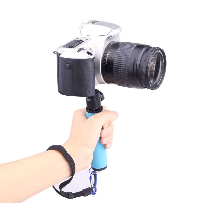 LED Flash Light Holder Sponge Steadicam Handheld Monopod with Gimbal for SLR Camera(Blue)
