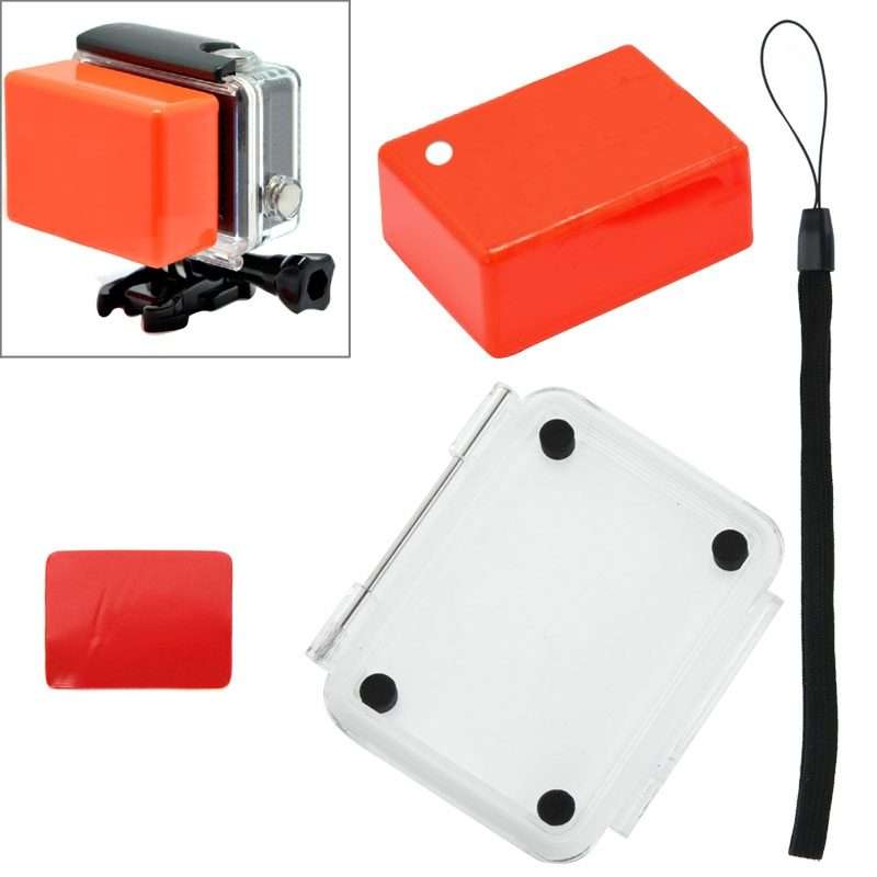 Floaty Sponge Waterproof Case Backdoor Cover with Adhesive Sticker + Lanyard for SJ4000 / SJ5000 /